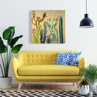 Pierres du désert | Toile botanique florale jaune pour la décoration intérieure