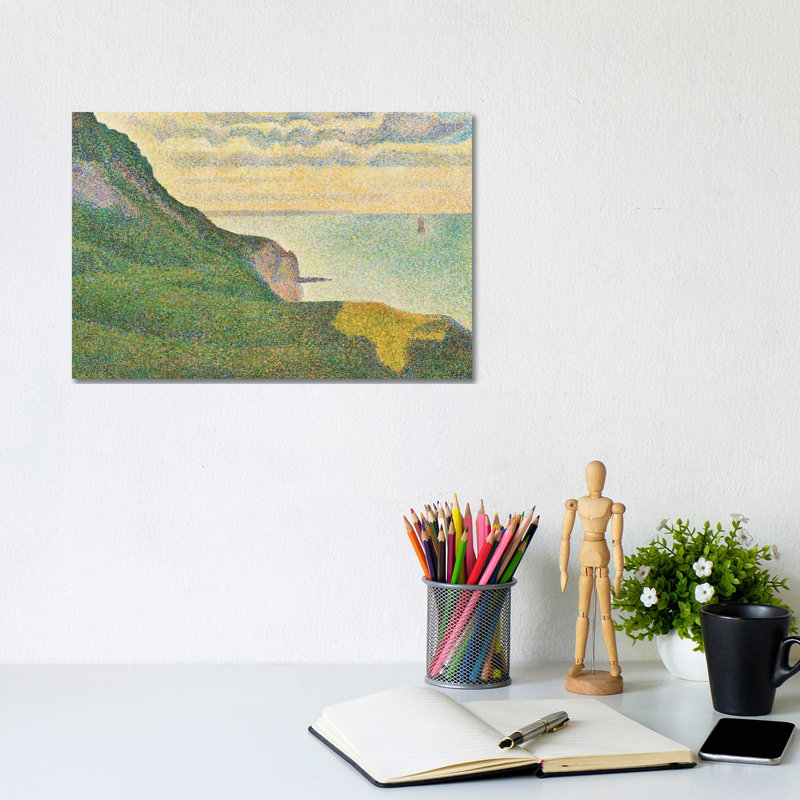 Seascape At Port-en-Bessin, Normandy, 1888 by Georges Seurat - Wrapped Canvas Print, 20.32 cm H x 30.48 cm W