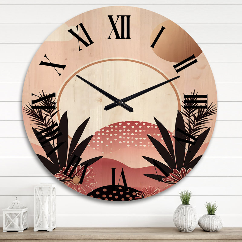 Horloge murale en bois massif Stuthi, Très grand