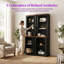 Élégante armoire autoportante deux pièces avec rangement ouvert et conception anti-basculement pour le salon-1629756221