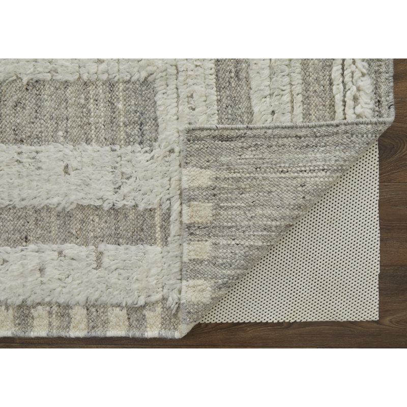 Ashby Wool Geometric Area Rug in Gray, Rectangle 9'6" x 13'6"