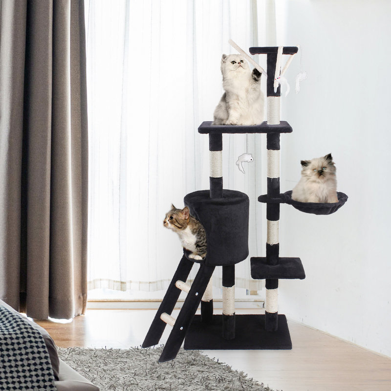 Keagan 138cm H Cat Tree, Black