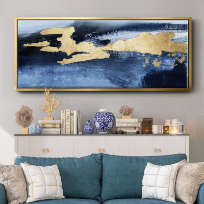 Gilded Indigo Sea I - toile encadrée