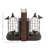 Bird Decorative Black Bookends with Cages