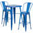 Toquerville Square Metal Indoor-Outdoor Bar Table Set with 2 Stools with Backs-22243637