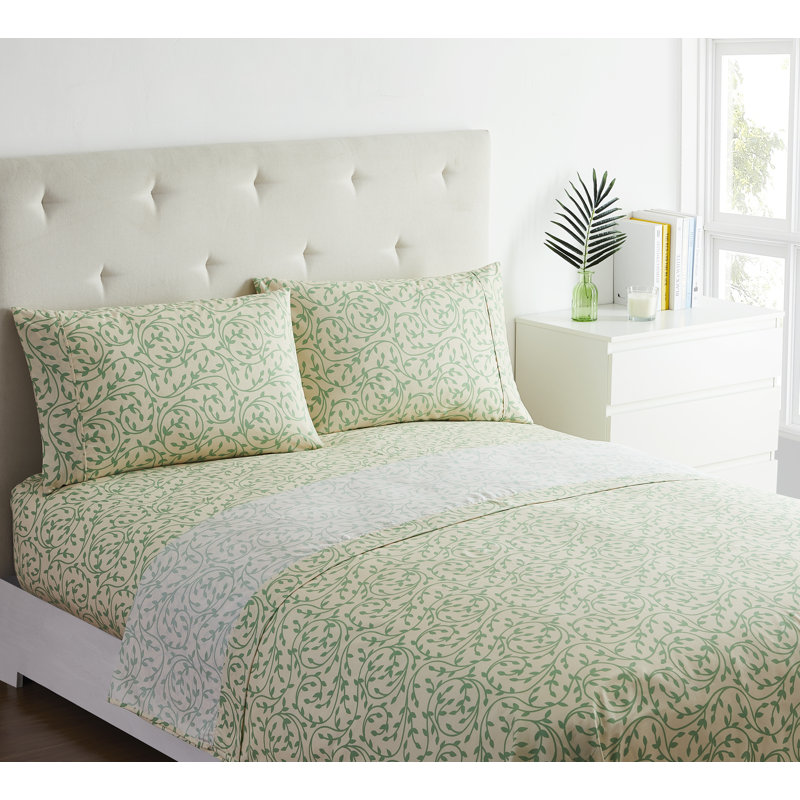 Ensemble de draps à motif floral, Ensemble de draps pour très grand lit + un drap-h