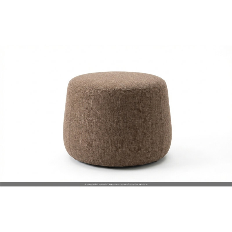 Apel Round Pouf, Vella Peppercorn