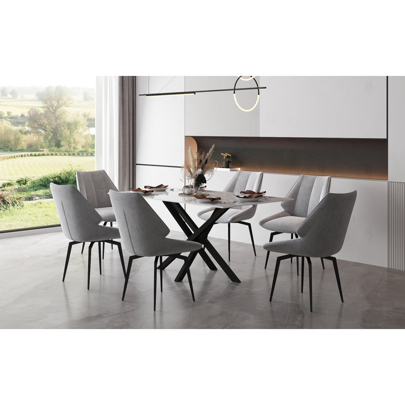 Gretchine 0cm H Velvet Upholstered Side Chair, Blue, Chrome
