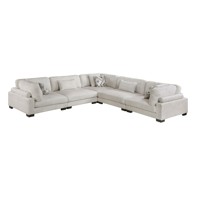 Canapé modulaire 5 pièces Conners, Microfibre/microsuède beige