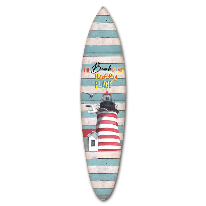 Décoration murale planche de surf phare