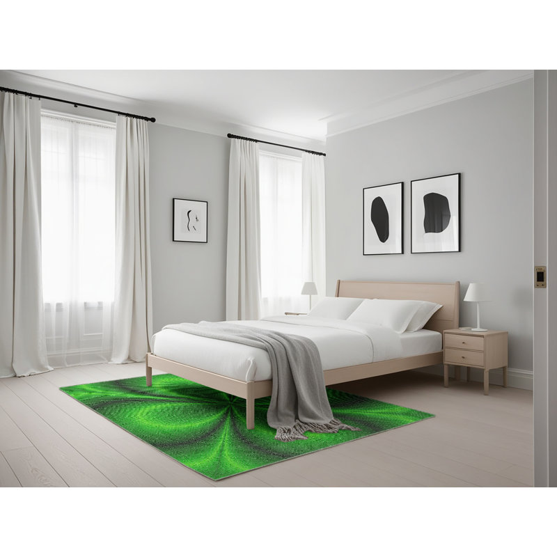 Tapis de zone verte à motif, Rectangle 5 pi x 7 pi