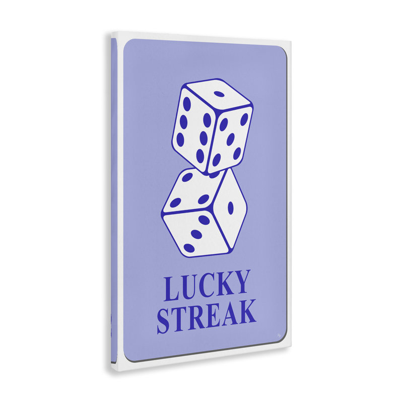  "Blue Lucky Streak Dice", art mural sur toile par Martina Pavlova, H 24 po x l 16 po