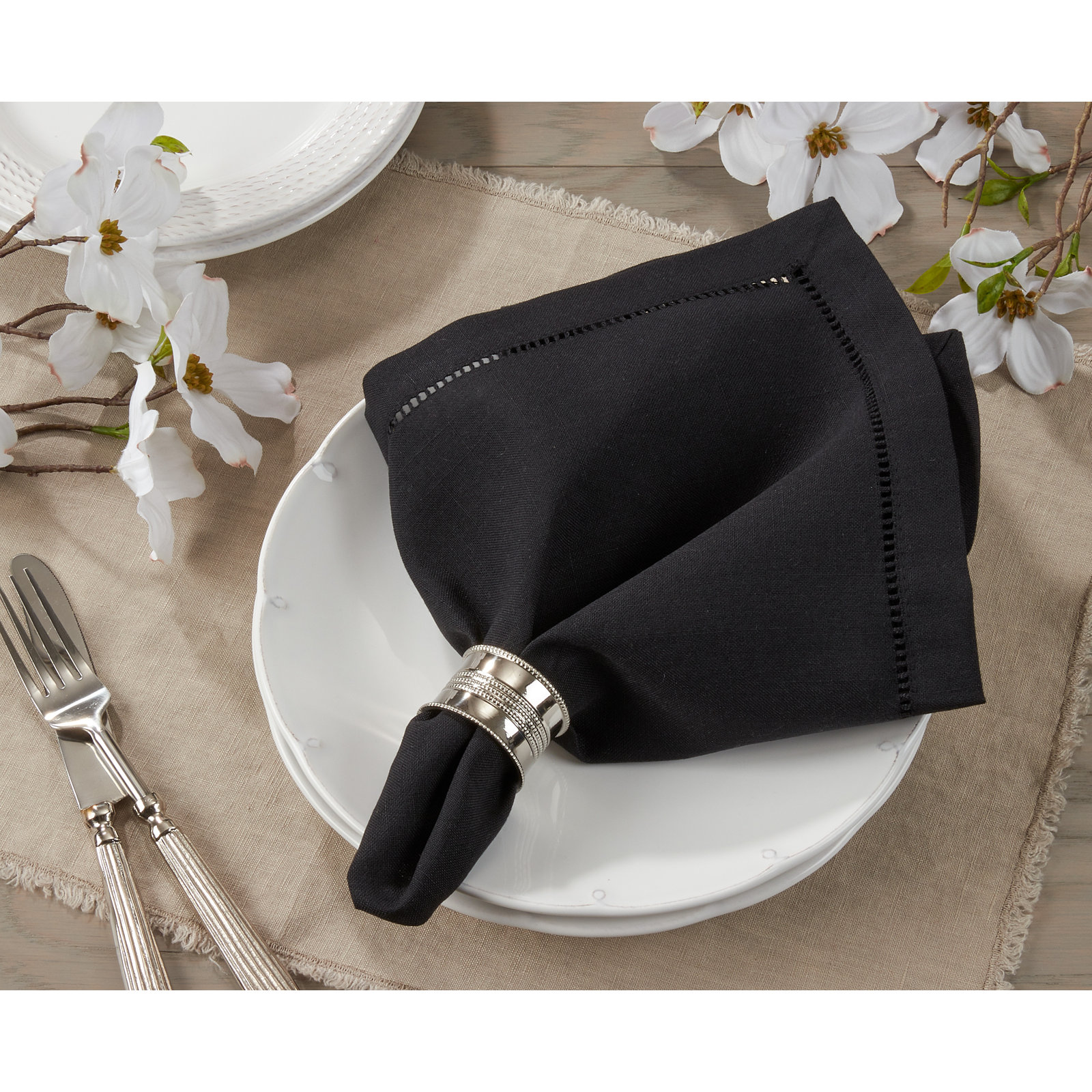 Kelton Hemstitched Border 20" Napkin, 22" L x 22" W