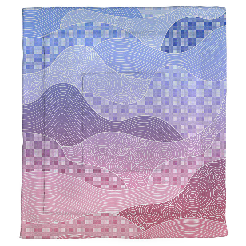 Édredon réversible abstrait Katelyn Elizabeth, Édredon simple, Bleu/rose