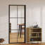 Porte intérieure en verre trempé noir avec cadre en aluminium WALPLUS 36,6 x 79,3 pouces-137898682