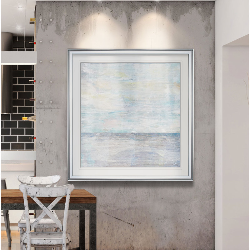 « côtier tile », peinture, H 16 po x l 16 po x P 2 po, Cadre argenté