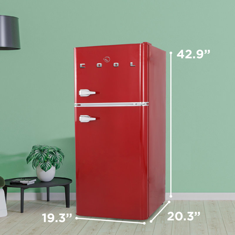 CCRA Series COMMERCIAL COOL 4.5 Cu. Ft. Refrigerator With True Freezer, Vintage Style Refrigerator, Retro Fridge With 2 Slide-Out Glass Shelves