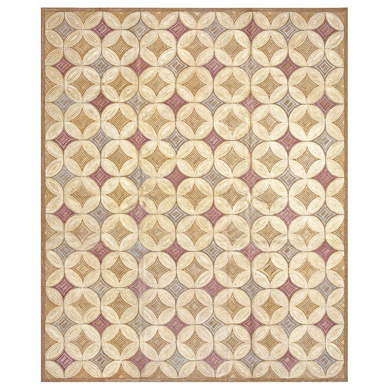 Flatweave Wool Geometric Area Rug, Rectangle 6' x 9'