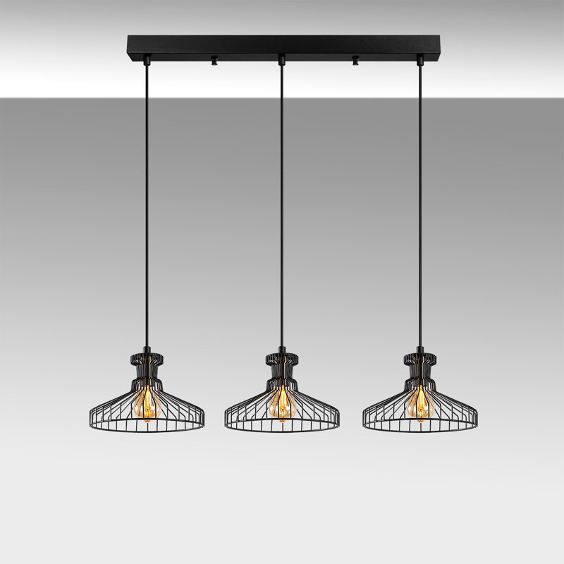 Luminaire suspendu géométrique à 3 lumières pour îlot de cuisine Sehili