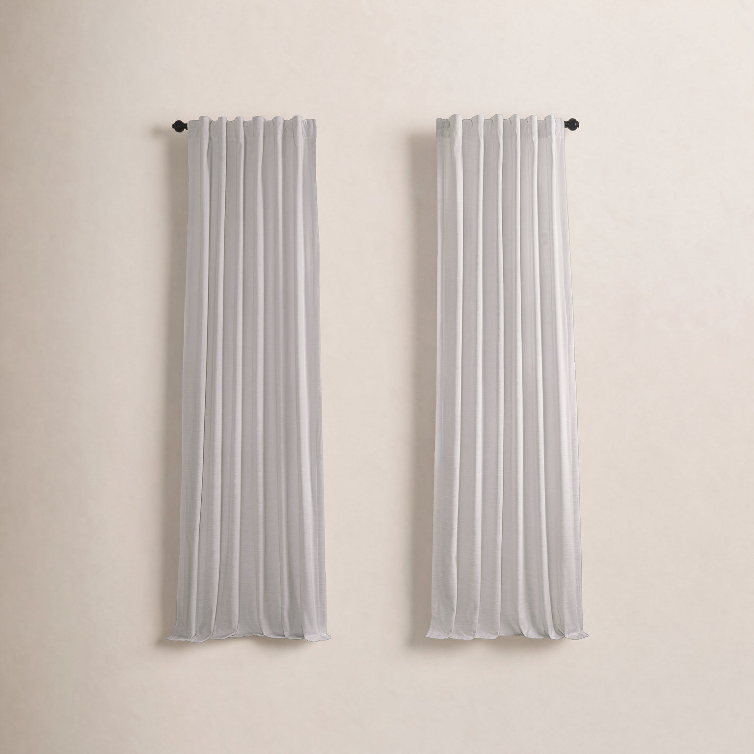 Hartley Ravello Burnout Velvet Curtain, White, 50" W x 108" L