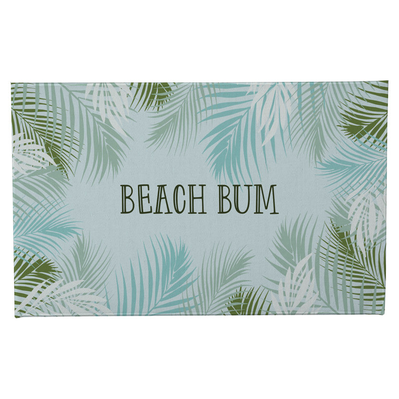 Paillasson Waving Palm Beach, Bleu, L 34 po x L 21 po