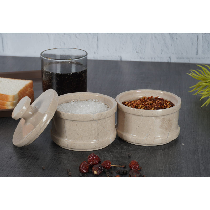 Handmade Marble Dual Salt Cellar