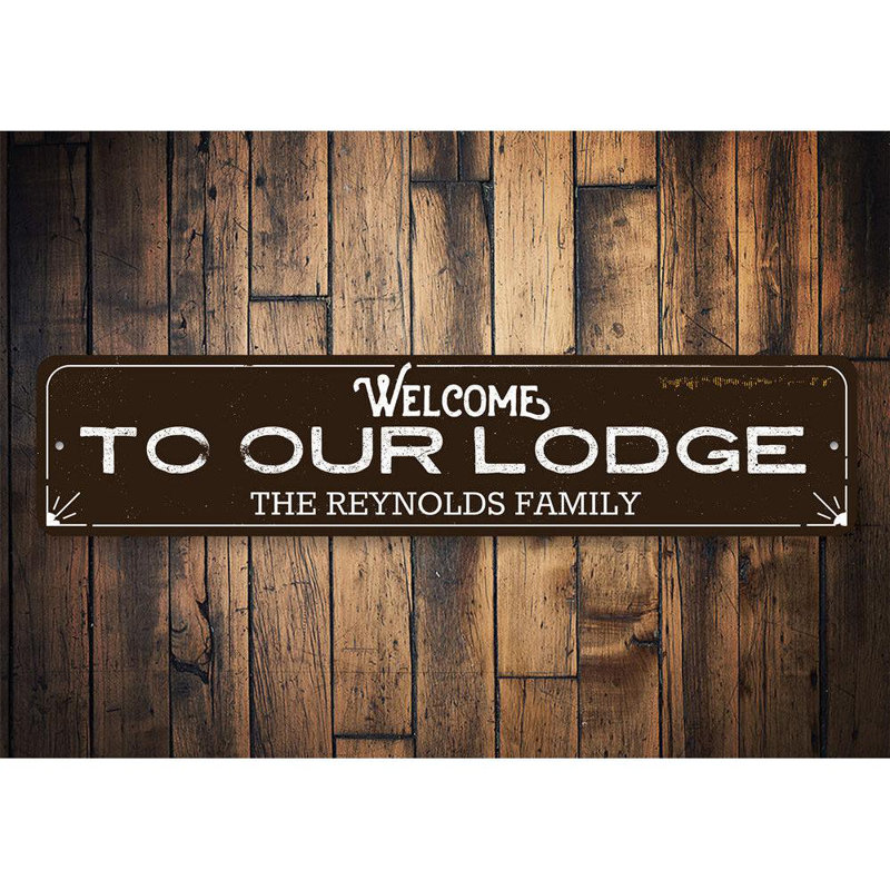 Enseigne en aluminium Lodge Lodge, H 4 po x l 18 po x P 0,04 po