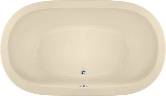 Liliana 66 in. L Soaking Tub, Bone, Polished Brass