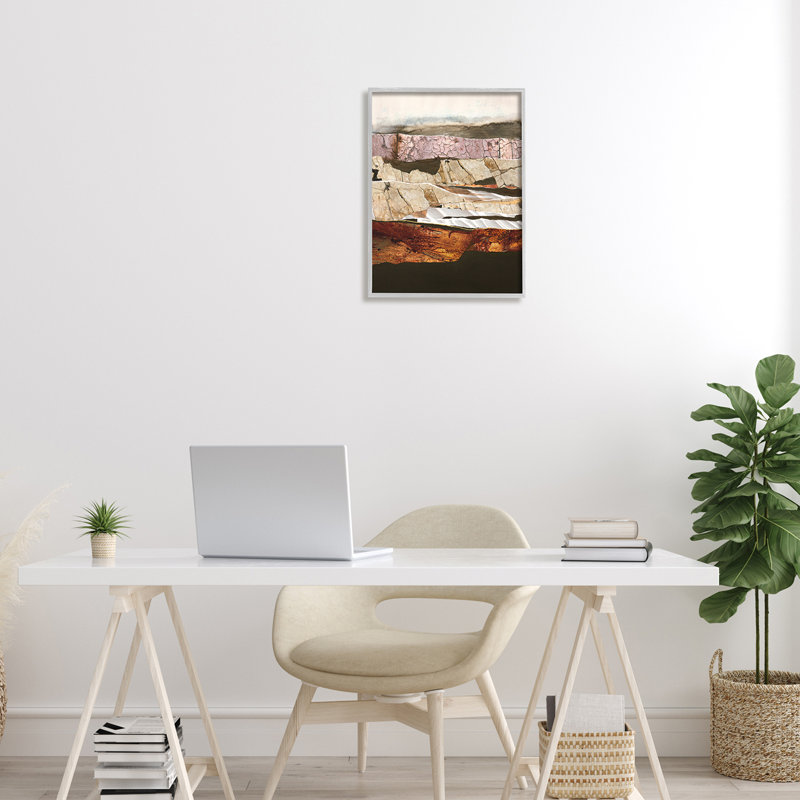 Motif abstrait de paysage géodésique de roches abstraites par Design Fabrikken - Peinture, H 20 po x l 16 po x P 1,5 po