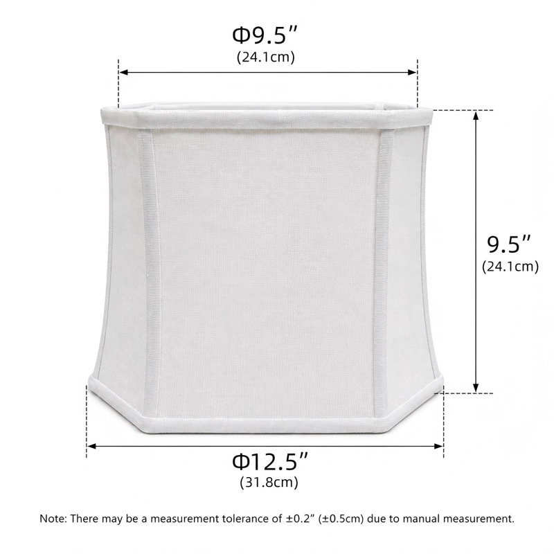 24.1 cm H Bell Lamp Shade, Ivory White