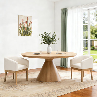 Mid-Century Dining Chair With Curved Backrest And Wood Legs