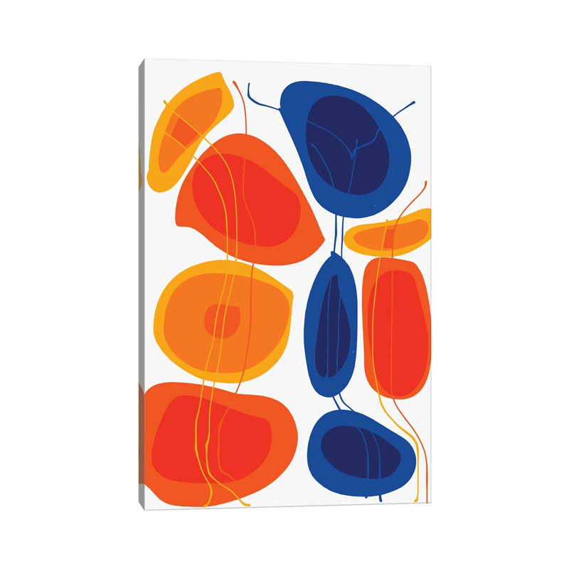 Orange And Blue Flowers by Emmanuel Signorino - Wrapped Canvas Print, 66.04 cm H x 45.72 cm W x 3.175 cm D