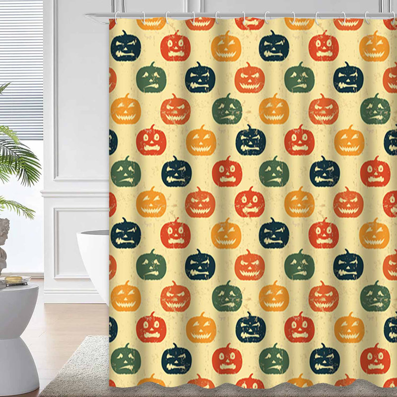Rideau de douche Halloween avec 12 crochets Halloween, L 72 po x l 84 po