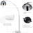 Modern Arc Floor Lamp With Faux Marble Base And Chrome Bell Shade For Versatile Lighting