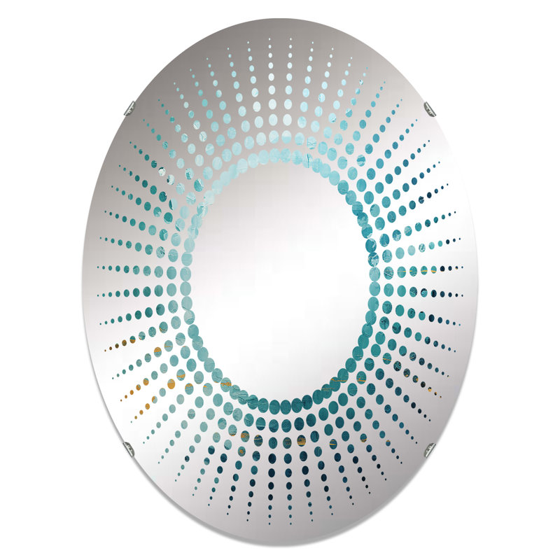 Teal Oasis II - Miroir décoratif étoile ovale, L 20 po x H 30 po