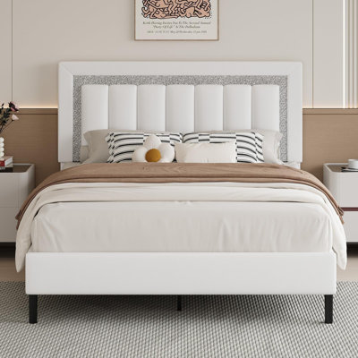 Ensemble de lit plateforme tapissier Diamond