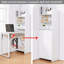 Bureau d'ordinateur à bibliothèque pliable avec prise de courant intégrée, conception anti-basculement, bouton facile à plier, stabilité des pieds renforcée, peu encombrant pour le bureau à domicile-238784809