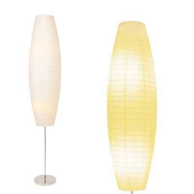 Lampe sur pied en papier, lampe sur pied de style japonais, abat-jour en papier de riz, style simple et chaleureux, lanterne d'angle en papier, convient pour la chambre à coucher, le bureau et le salon - beige