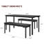 Petite table de salle à manger pour 4 personnes, ensemble de table de salle à manger 3 pièces pour 4 personnes avec banc, ensemble de 4 chaises de table de cuisine de 43 po avec 2 bancs rembourrés, table rectangulaire peu encombrante pour coin-repas --732721574