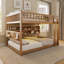 Lit superposé double sur double avec étagères, tiroirs, mini garde-robe, lumières DEL et panneau perforé à changement de couleur, bois massif et panneau de fibres à densité moyenne, brun-1170534317-1170534318