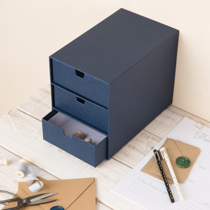 Organisateur de bureau à 3 tiroirs Bigso, Bleu