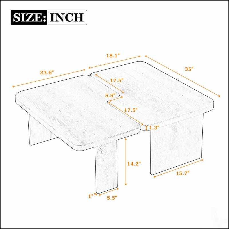 Ensemble de tables basses modernes U-Can