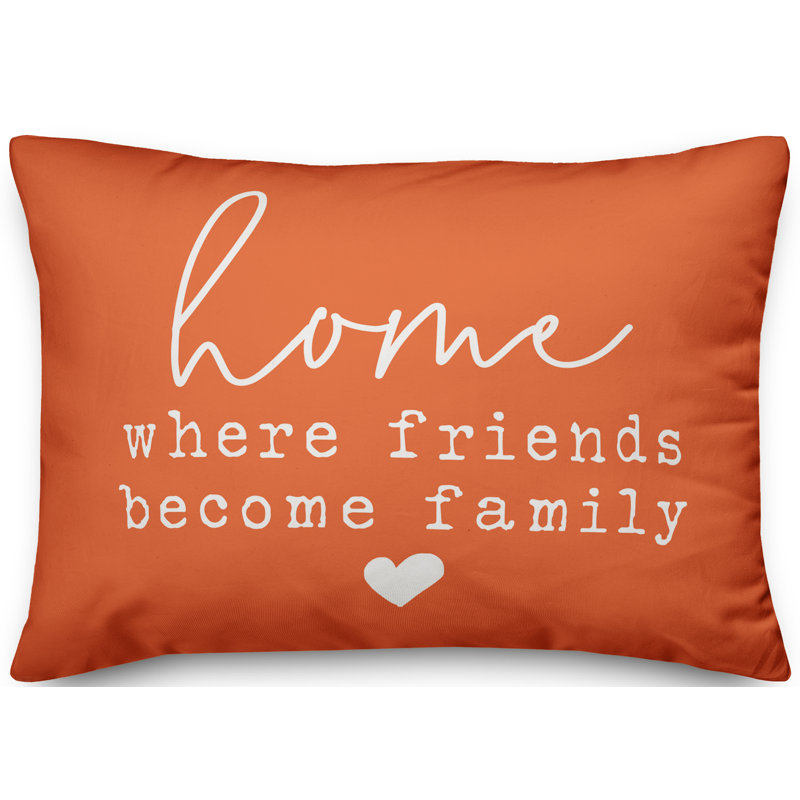 Textual Outdoor Throw Pillow, Orange