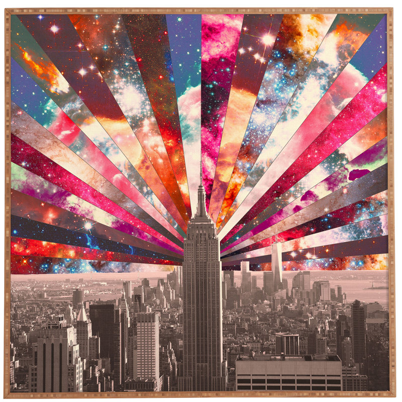 « green superstar new york », impression, H 12 po x l 12 po x P 1 po, Cadre brun