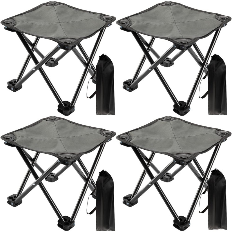 Osbonre Folding Camping Stool, Black, Gray