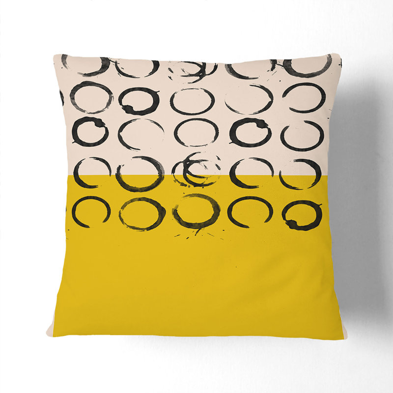 Block Print No.2 Scatter Cushion, 55cm H x 55cm W x 20cm D, Black