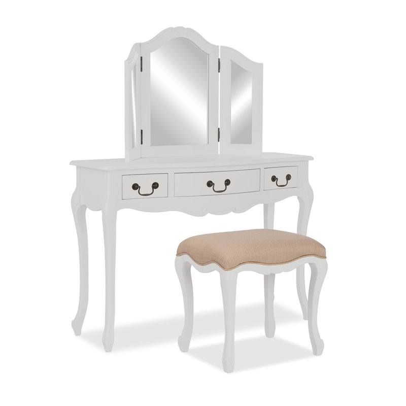 Lemaire Dressing Table with Mirror, Antique White