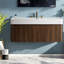 Meubles-lavabos modernes (incluant le meuble et le lavabo) 48 pouces en noyer, suspendus-1388857523