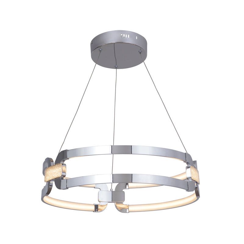 Luminaire suspendu géométrique 1 lumières unique Jessa, Chrome