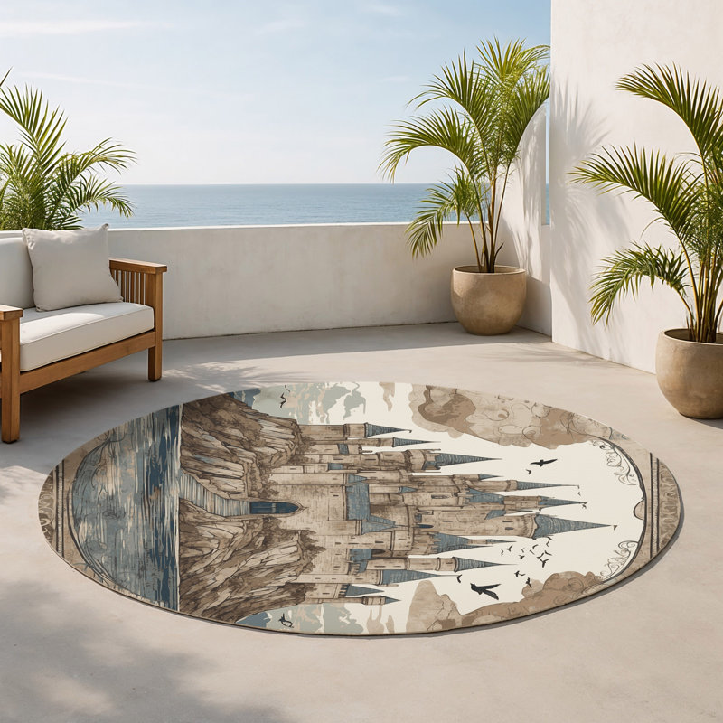 Tapis intérieur et extérieur Velvet Ramparts, Rond 5 pi